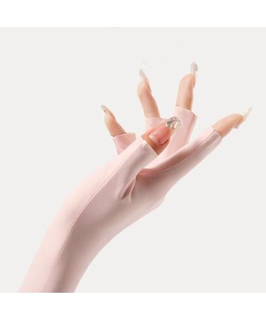 Anti UV Gloves for Nail Lamp Light Manicure Gloves UV Protection Gloves Fingerless UV Light Gloves for Gel Nail Lamp Hand (Cherry Pink) - Buy Online on GoSupps.com