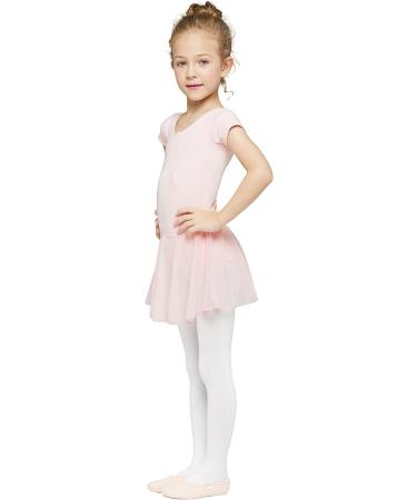 Mecceos Ballet Leotards for Girls Toddler Dance | Short/Long Sleeve Skirt Ballerina Outfits 6-8 Years | Z6_Ballet Pink - Buy Online on GoSupps.com