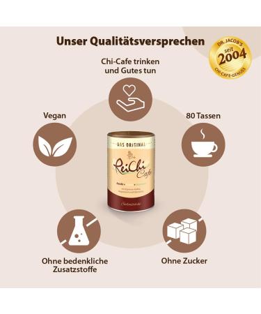 Reichi Cafe 400g - Exotic Vegan Coffee with Reishi Ginseng & Coconut | 80 Cups of Caffeine from Guarana | Magnesium & B12 for Energy | No Additives - Buy Online on GoSupps.com