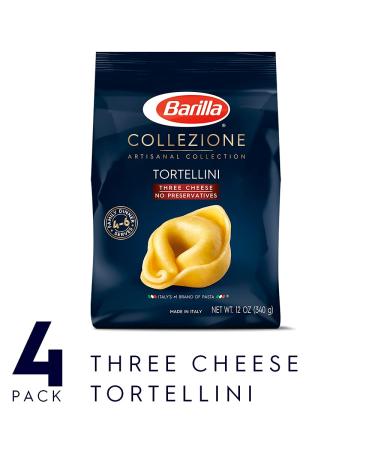 BARILLA Collezione Three Cheese Tortellini Pasta 12 oz. (Pack of 4) - 6 Servings, Pantry Friendly & Non-GMO - Buy Online on GoSupps.com