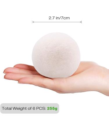 Raffaelo Wool Dryer Balls XL - Set of 6PCS White | Premium Reusable Natural Fabric Softener & Pet Hair Remover - Buy Online on GoSupps.com