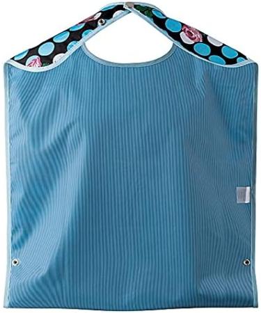BauGaa Water-Repellent Adult Bib - Washable Clothing Protection for Seniors | Large Blue-White Roses Design - Buy Online on GoSupps.com