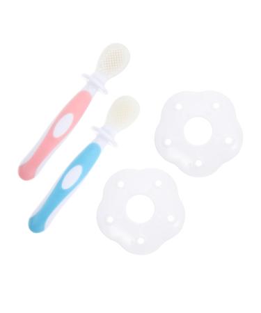 Healvian 2 sets toothbrush Tool for dental care tooth cleaning brush silicone cleaning brush cleaning tool for baby teeth tooth cleaning agents clean pebbles accessories child 1 piece (1 Pack) pink