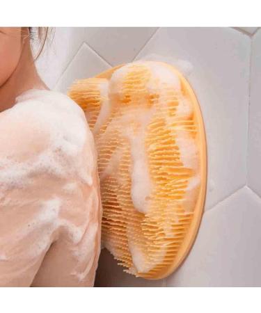 Non-Slip Shower Foot Scrubber - 28x19.5 cm Massage Device & Skin Care Mat - Pink Rose Shower Accessory with Suction Cups - Buy Online on GoSupps.com