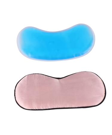 Angoily eye mask with ice sheet silk sleep mask Silk Eye Mask eye plaster children eye mask for sleep lock mask facial mask sleeping gel pink 21x9cm pink