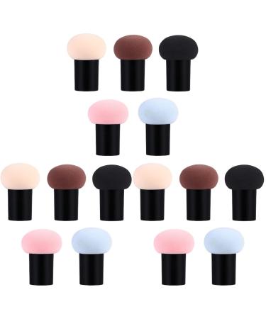 FRCOLOR 15 Pcs Mushroom Head Puff Face Powder Mushroom Head Makeup Brush Foundation Powder Puff Mushroom Makeup Applicator Puff Brush Round Bb The Sea Blush Brush Mix Plastic 1 Count (Pack of 1) Assorted Colorx3pcs