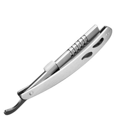 Minkissy razor holder made of stainless steel.Hairdresser razor holder facial hair cutter knife holder hairdresser razor holder beard shear manual rustproof steel nasal hair knife man