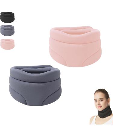 Soft Cervical Collar Adjustable Collar Neck Support Brace Neck Support Soft Foam Neck Brace Neck Braces for Neck Pain and Support Neck Brace for Sleeping Neck Brace for Women and Men Pink yl-105 Gray+pink