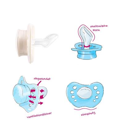 NIP Silicone Pacifier Set 0-6 Months | Size 1 | Includes 6 Protective Covers | Luminous & Jaw-Friendly | Made in Germany | Shop Now! - Buy Online on GoSupps.com