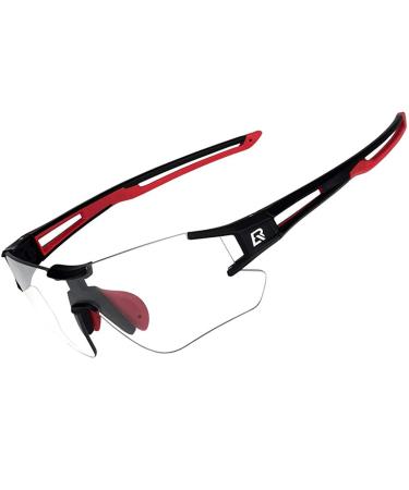 Rockbros bicycle glasses Self -tinting for women men photochrome cycling glasses sunglasses with UV400 protection transsprante glasses for outdoor sports black