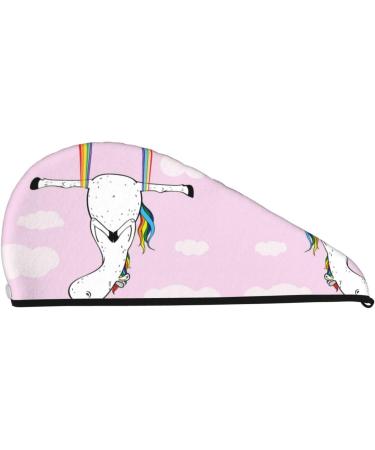 Super Absorbent Aerial Yoga Unicorn Hair Towel Wrap - Soft Coral Velvet Quick Dry Cap for Long Curly & Thick Hair | International Shipping - Buy Online on GoSupps.com