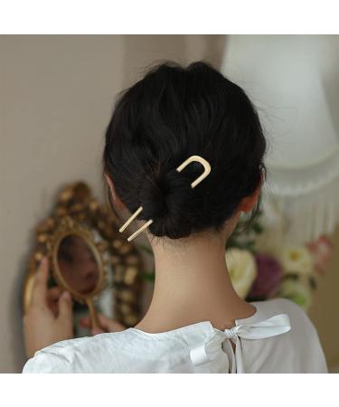 U-Shaped Metal Hair Needles for Long Thick Hair Oversized Hairpins & Clips | 2 Colors Available - Buy Online on GoSupps.com