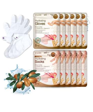 Epielle Hydrating Hand & Foot Masks 12pk for Dry Hands & Cracked Heels | Shea Butter, Jojoba Oil, Vitamin E | Spa Day Beauty Gifts - Buy Online on GoSupps.com