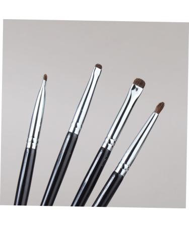 IWOWHERO 4pcs Eye Shadow Brush Set Eyeshadow Brush Fine Precision Eyeliner Brush Black Wooden Handle - Buy Online on GoSupps.com