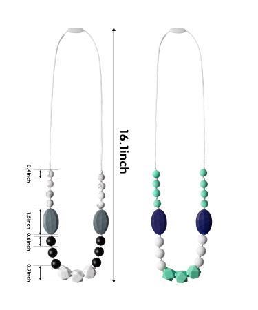 Bhehean 2PCS Baby Teething Necklace Set | Sensory Nursing Jewelry for Mom & Baby | Teether Toys for Infants | Baby Shower & Birthday Gift - Buy Online on GoSupps.com