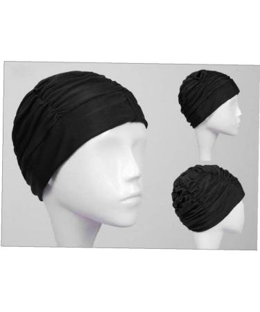 Froiny Pleated Nylon Cloth Swim Cap 2pcs for Adult Men Women - Large Size for Long Hair | Ideal for Swimming & Hot Spring Bathing - Buy Online on GoSupps.com