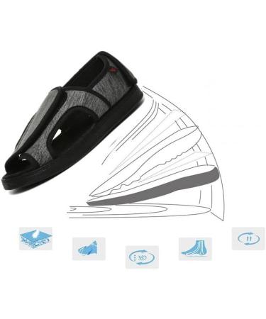 Men's Lightweight Anti Slip Diabetic Shoes - Adjustable Indoor Breathable Slippers - Grey - Size 8.5 - Buy Online on GoSupps.com