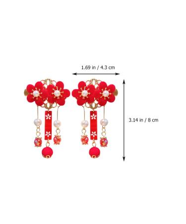 KALLORY Baby Hair Accessories: Tassel & Kimono Flower Hair Clip Set - Girl Hair Clips in Chinese Ancient Style (1 Pair) - Buy Online on GoSupps.com
