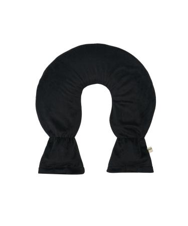 Premium neck hot water bottle made of PVC for shoulder and neck of high -quality Supersoft Korean Fleece cover with Velcro fastener and extra inner lining BS1970: 2012 certified (black)