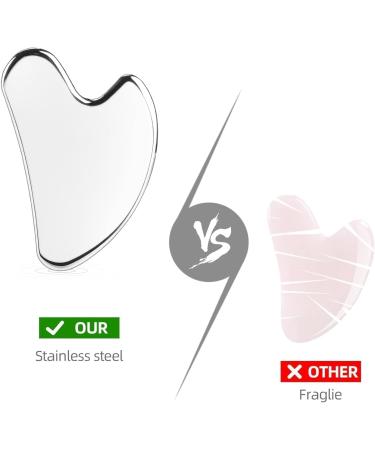 Heart Style Stainless Steel Gua Sha Tool for Face & Body - Enhance Skin Tightening & Massage - Buy Online on GoSupps.com