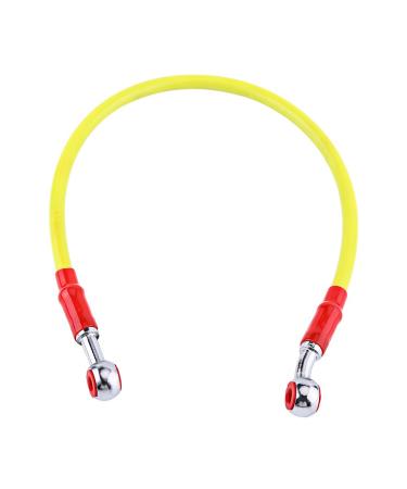 Brake Oil Hose Line Universal Motorcycle Brake Oil Hose Fuel Hose Line Connector Stainless Steel Braided (45CM Yellow)