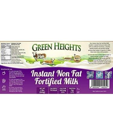 Instant Fortified Nonfat Milk Powder Jar 2.2 Pound / 1 Kilo Jar (18+ Servings) - Proudly Made in America - Healthy Nourishing Essentials by Green Heights Milk Powders Instant Fortified Milk Powder Jar - Buy Online on GoSupps.com
