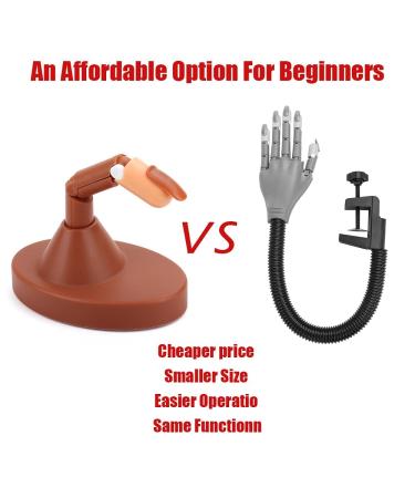Practice Finger for Acrylic Nails with 100 Brown Nail Tips | Adjustable Fake Mannequin Finger Base for Nail Art Training - Buy Online on GoSupps.com