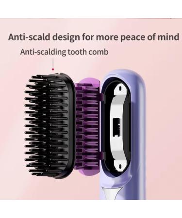Portable Rechargeable Hair Straightening Brush - USB Multi-Functional Styling Brush for Women & Men (Pink - Buy Online on GoSupps.com