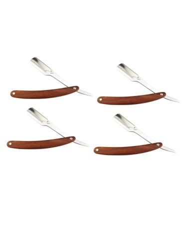 Beavorty 4 pieces of razor razor razor with interchangeable blade trimmer bortschneider hand razor Safe razor metal metal clamping blade change man