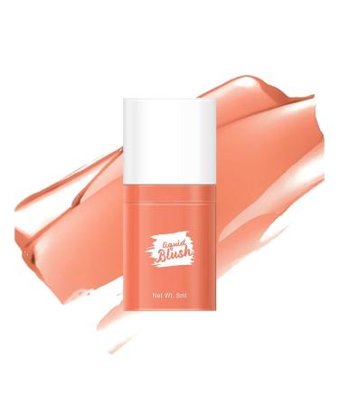 Pakivs Cream Liquid Blush Long Lasting Waterproof Matte Liquid Blush Velvet Mousse Texture Blush Stick for Cheek Create Natural-Looking Makeup (Peach Blush)