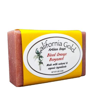 California Gold Artisan Soaps - Blood Orange Bergamot Bar Soap | 6 Natural & Organic 4 oz. Bars with Sunflower & Coconut Oils | International Shipping Available - Buy Online on GoSupps.com