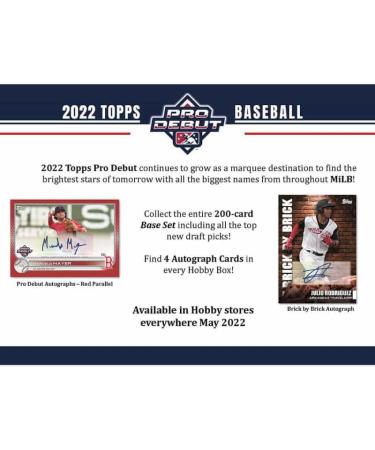 2022 Topps Pro Debut Baseball Hobby Box - 24 Packs/8 Cards/4 Autos - Buy Online on GoSupps.com