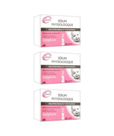 Cooper Babysoin S rum Physiologique Lot de 3 x 30 Unidoses 30 Unit (Lot de3)