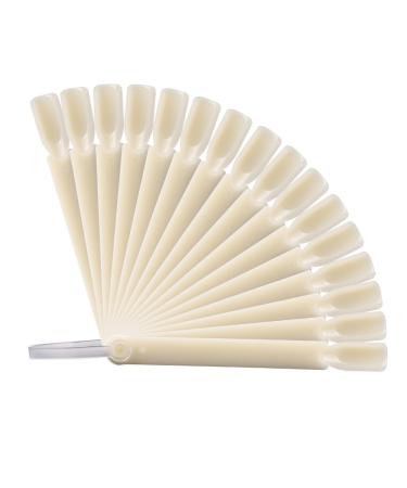 32 pieces fan -shaped nail art display Board Professional nail art false nail sticks polish board nail polish practice display art with metal beige