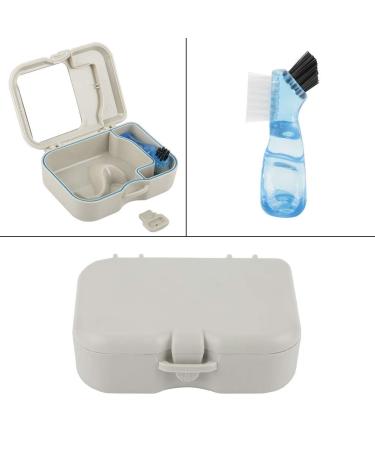 Prosthesis Box with Mirror - 1PC False Teeth Storage Case & Cleaner | Full Dental Appliance Container 13x10x4 cm - Buy Online on GoSupps.com