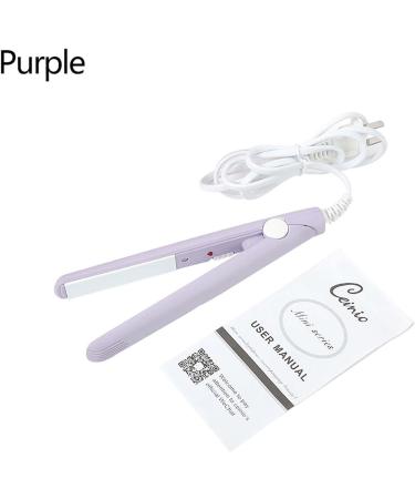 Mini Ceramic Tourmaline 2 in 1 Hair Straightener Curler | US Plug Purple - Best Beauty Flat Iron for All Hair Types - Buy Online on GoSupps.com