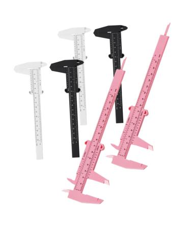 Healeved 6pcs Locating Rule Eyebrow Sliding Gauge Face Tools Eyebrow Double Scale Ruler Plastic 21x7.5cm Assorted Color