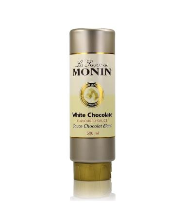 MONIN White Chocolate Sauce 500ml for Frappes Desserts Cocktails Hot Chocolates and Garnishes. Vegetarian Nut-Free Gluten-Free. 100% Natural Flavour. Squeezy Bottle for Easy Use