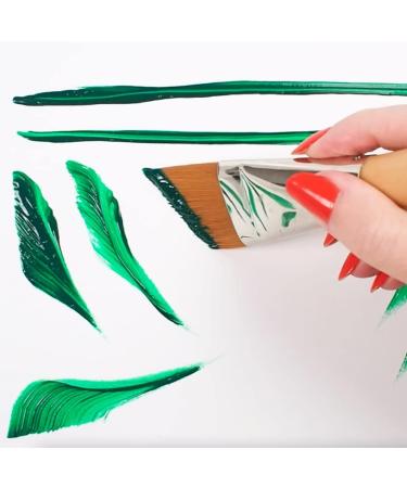 Silver Jumbo Golden Taklon Angle Brush - Size 30 | Ideal for Large Murals, Easel Painters, and Furniture | Mid Length Handle - Buy Online on GoSupps.com