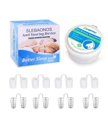 SLEBAONOS 8 Pack Same Size Nose Vents (Pack of 8 Large Size) to Ease Breathing Anti Snoring Device Nose Vents with Breathing Relief Nasal Dilator Includes Travel Case