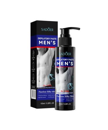Hair Removal Cream for Men: Body Hair Remover for Men s Intimate and Private Areas - Suitable for Sensitive and All Skin Painless Soothing Depilatory for Unwanted Coarse Male Body Hair