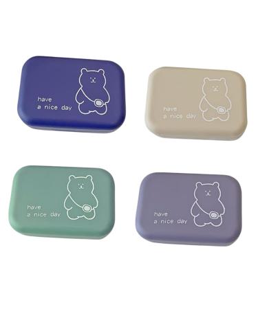 SOLUSTRE 4pcs 1 set Contact Lens Case Plastic Travel Waterproof Box Set