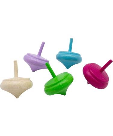 Buy GICO Onion Shape Wooden Spinning Top Set - 4 Pastel & 1 Natural - Perfect Kids' Toy | International Shipping Available - Buy Online on GoSupps.com