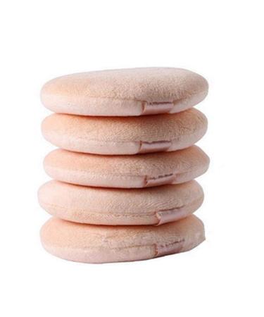 5 Pcs Flocking Round Makeup Sponge Air Cushion Powder Puff Blending Sponge For Liquid Cream And Powder