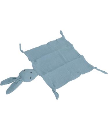 Bunny Lovey Blanket - Teething Relief Double Layer Cotton Muslin Security Blanket in Blue | Shop Internationally - Buy Online on GoSupps.com