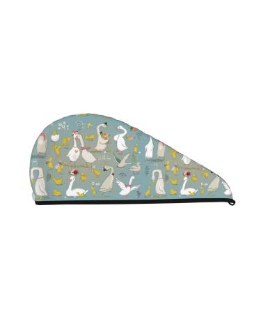 Cute Farm Birds Microfiber Hair Towel Soft Super Absorbent Hair Towel Wrap for Women Coral Velvet Quick Dry Hair Cap for Long Curly and Thick Hair