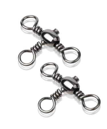 AMYSPORTS Stainless 3way Swivel Fishing crossline swivels 3 Way rigs Saltwater Freshwater Drifting trolling Fishing Tackle Connector for Spoons Minnow baits Size2 (101lb) 25 pcs