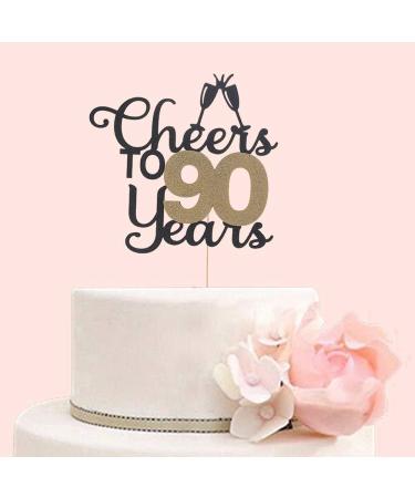 Cheers to 90 Years Cake Topper 90th Birthday Cake Topper for Brithday Party Cake Topper Decorations Cake Topper Decoration Supplies for Wedding Anniversary Party Birthday Party - Buy Online on GoSupps.com