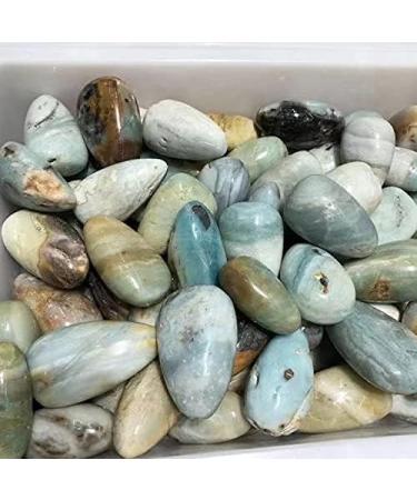 Natural Quartz Stones Polished Sky Blue Drop Shape Caribbean Calcite Crystal Palm Stone 1pc Chakra Reiki Balancing - Buy Online on GoSupps.com