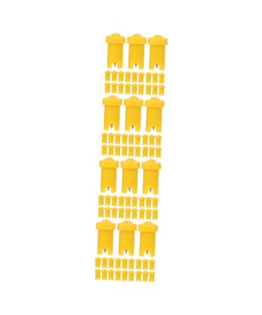 FRCOLOR 400 pcs Glue bottle anti-blocking needle lashes glue eyelash supplies glue for eyelashes duo eyelash glue lash glue for eyelash extensions glue rings for eyelash glue nozzle needle 1.3x0.8x0.6cmx4pcs Yellowx4pcs